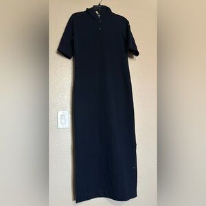 RALPH LAUREN PIQUE HOODED MAXI DRESS
